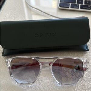 OPI Transparent Sunglasses with Dark Green Case